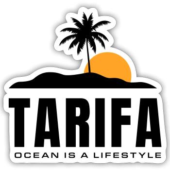 Tarifa - Ocean is a lifestyle - Sticker size S (10 x 10 cm) - white matte - Front
