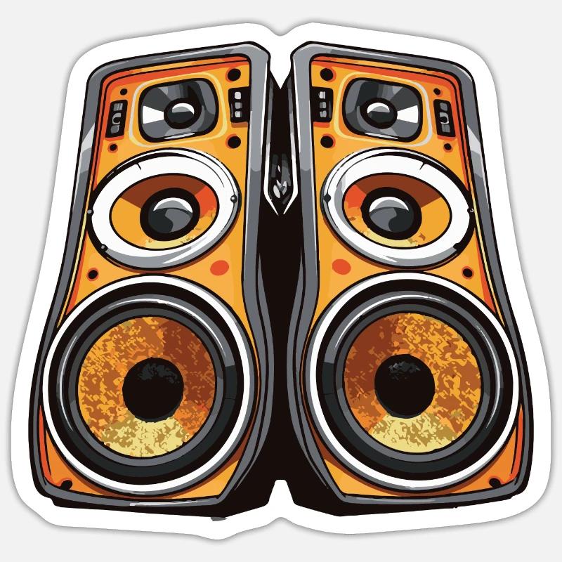 Boîtes à musique Basse - Sticker taille S (10 x 10 cm) - blanc mat