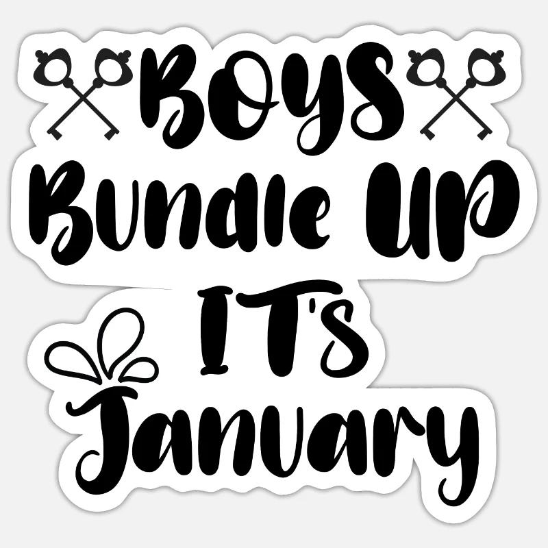 Boys Bundlel bis Januar Sticker Größe S (10 x 10 cm)