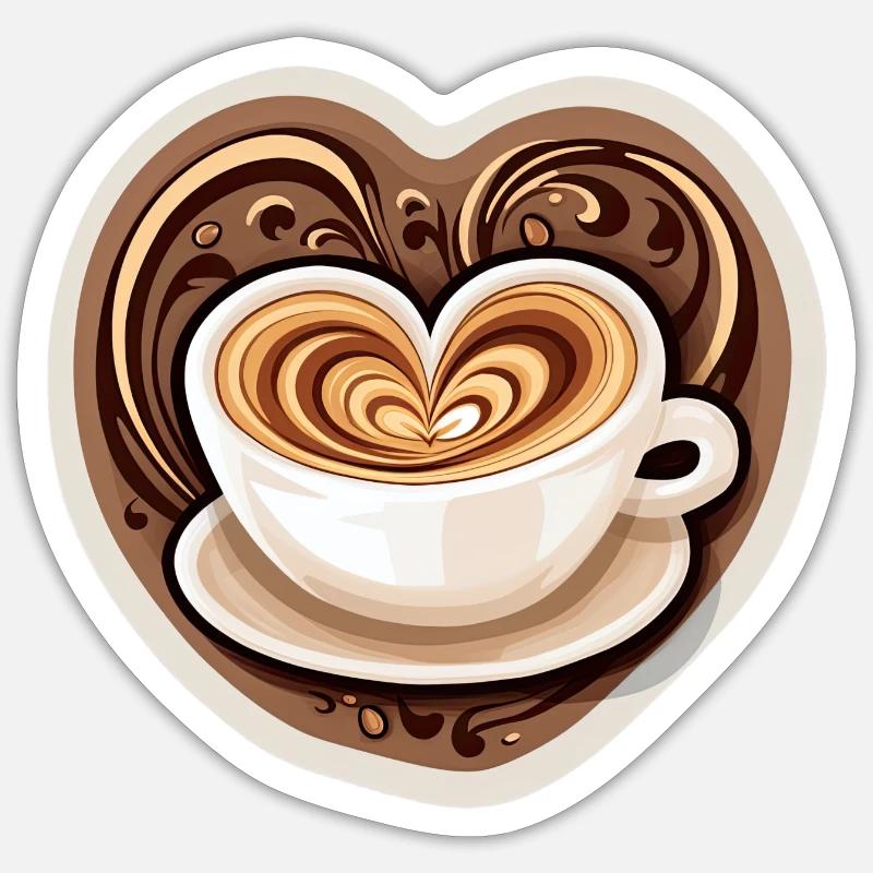 Romantic Couples Heart Mug - Funny Gift for Cafe Sticker size S (10 x 10 cm)