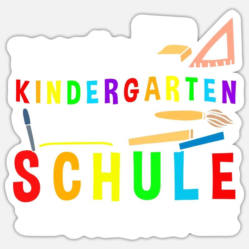 Tschüss Kindergarten Mission Schule Startet - Sticker Größe S (10 x 10 cm) - Mattweiß