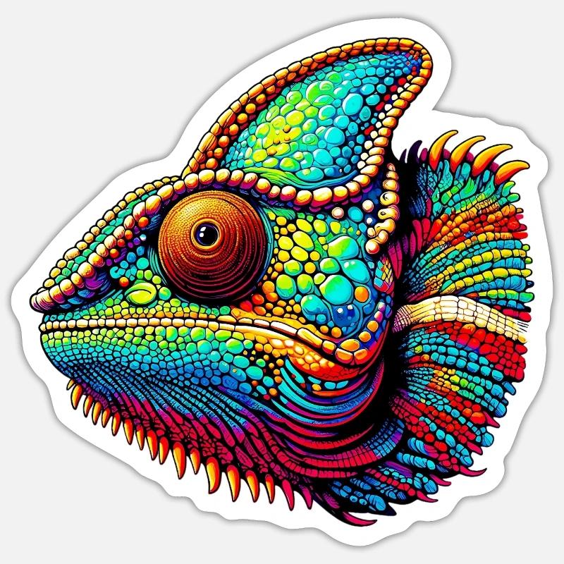 Chameleon - Sticker size S (10 x 10 cm) - white matte