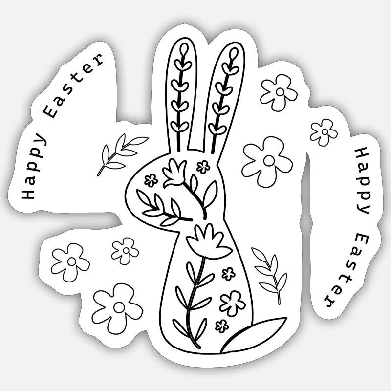 Ostern Geschenk Happy Easter Sticker Größe S (10 x 10 cm)