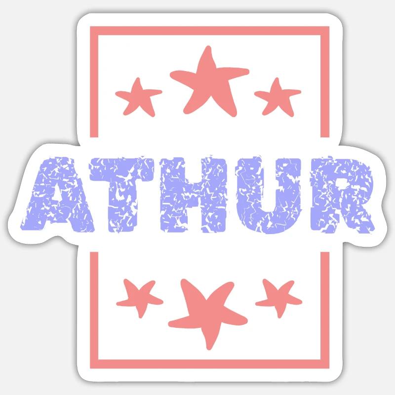 Cadeau pour Athur - Sticker taille S (10 x 10 cm) - blanc mat