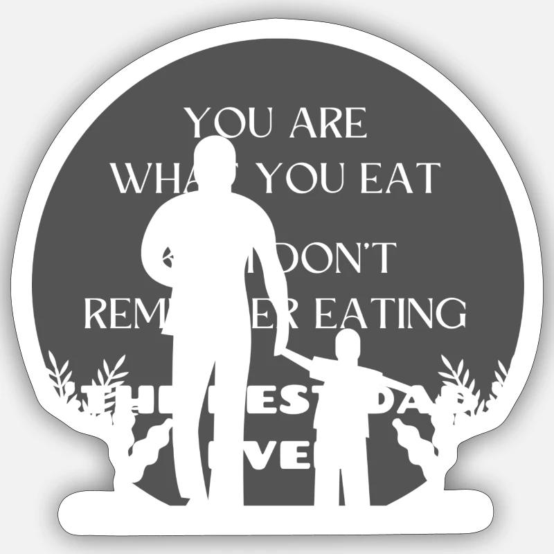 DU BIST, WAS DU ISST - BESTER PAPA - Sticker Größe S (10 x 10 cm) - Mattweiß