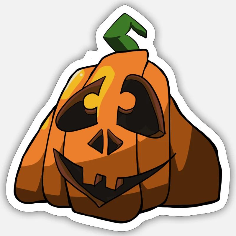 Tête de citrouille joyeuse Sticker taille S (10 x 10 cm)
