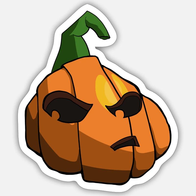 Pumpkin Head Grim - Sticker size S (10 x 10 cm) - white matte