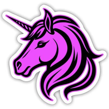 Unicorn Head - Sticker size S (10 x 10 cm) - white matte - Front