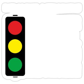 Enfin débranche le feu de circulation - Sticker taille S (10 x 10 cm) - blanc mat - Devant