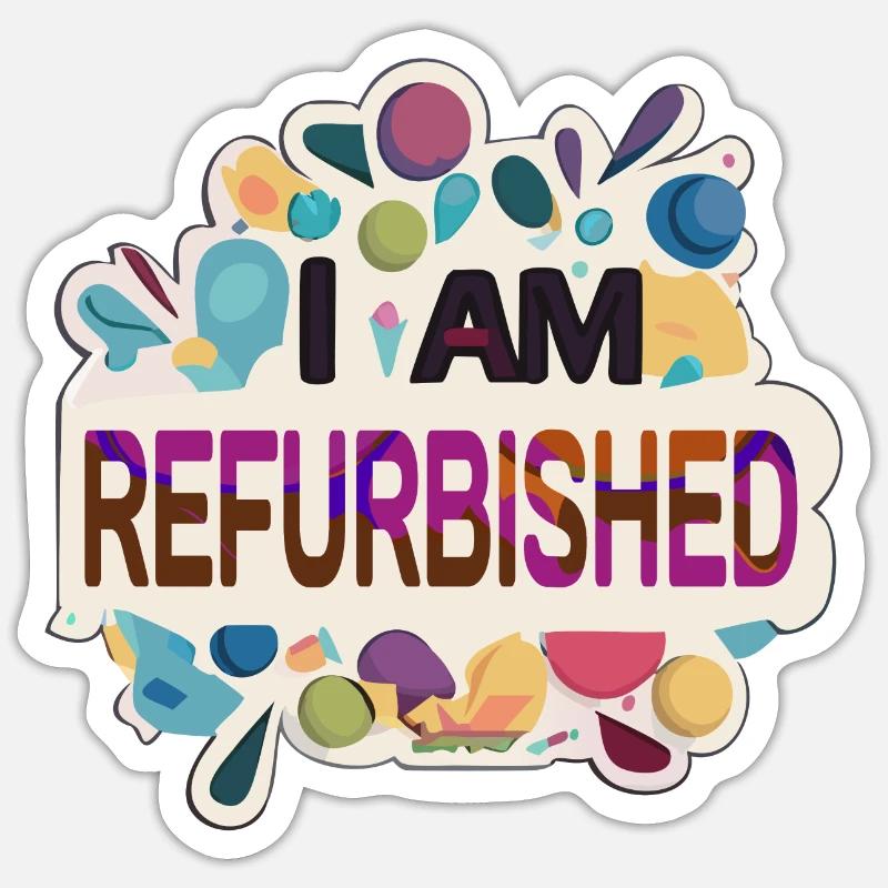 Je suis reconditionné - Sticker taille S (10 x 10 cm) - blanc mat