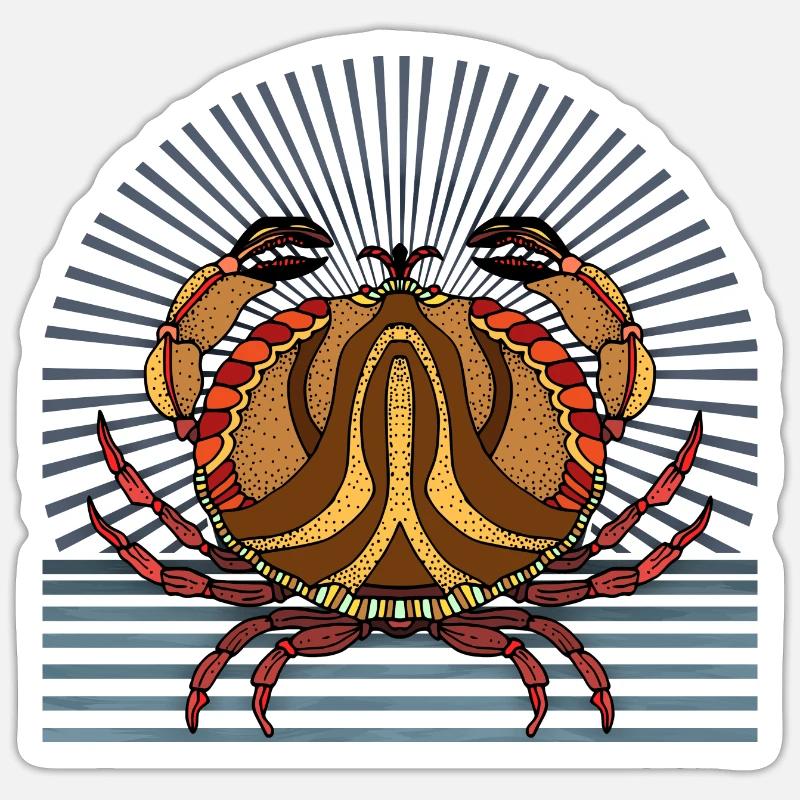 Crabe - Sticker taille S (10 x 10 cm) - blanc mat