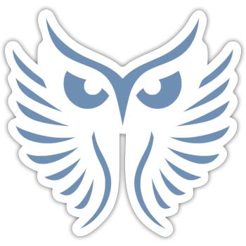 Modern Owl: Abstract, Minimalist Art - Sticker size S (10 x 10 cm) - white matte - Front