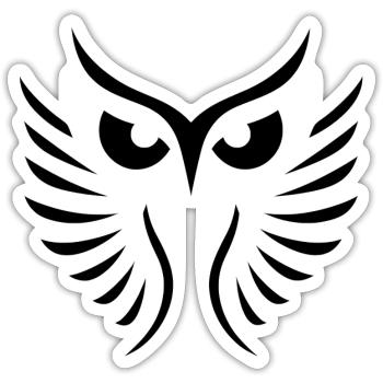 Modern Owl: Abstract, Minimalist Art - Sticker size S (10 x 10 cm) - white matte - Front