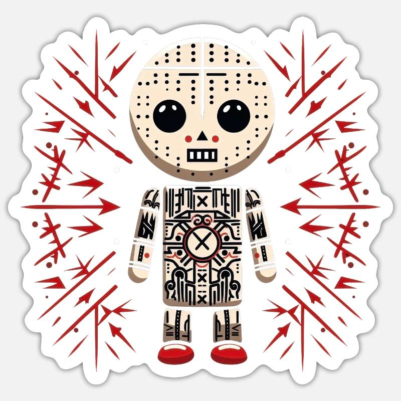 Changement de mode élégant avec la conception de figurines vaudou Sticker taille S (10 x 10 cm)