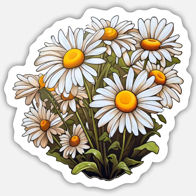 Daisy - Sticker size S (10 x 10 cm) - white matte
