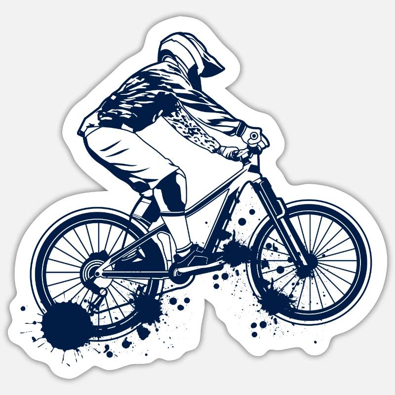 VTT - Sticker taille S (10 x 10 cm) - blanc mat