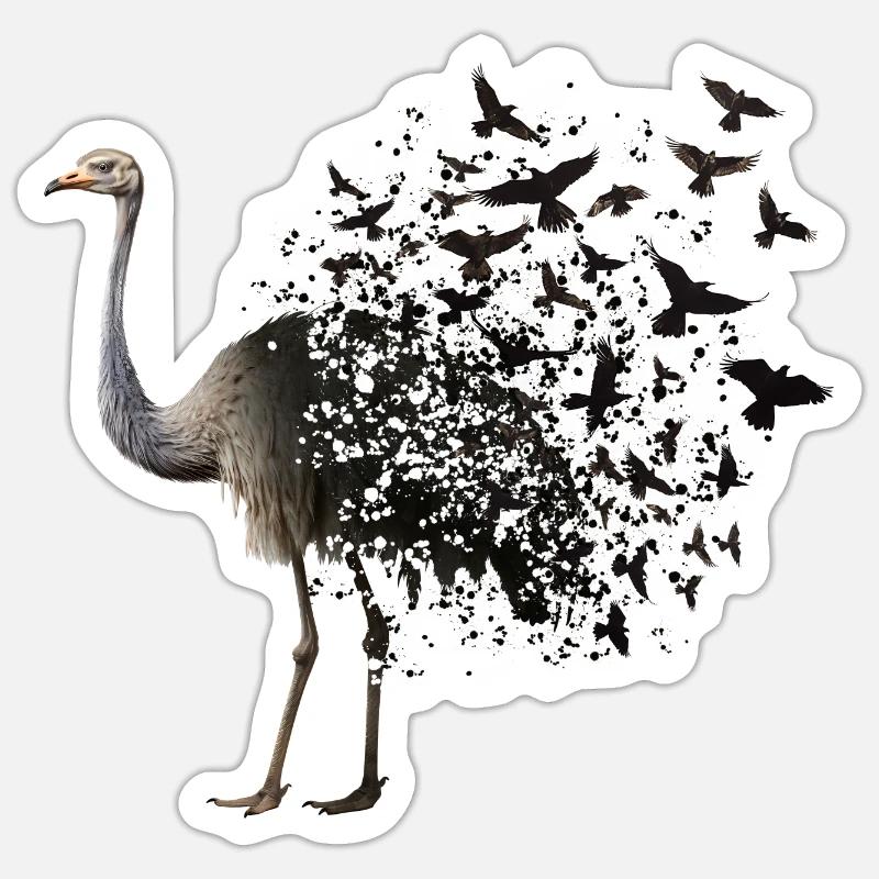 Ostrich Sticker size S (10 x 10 cm)