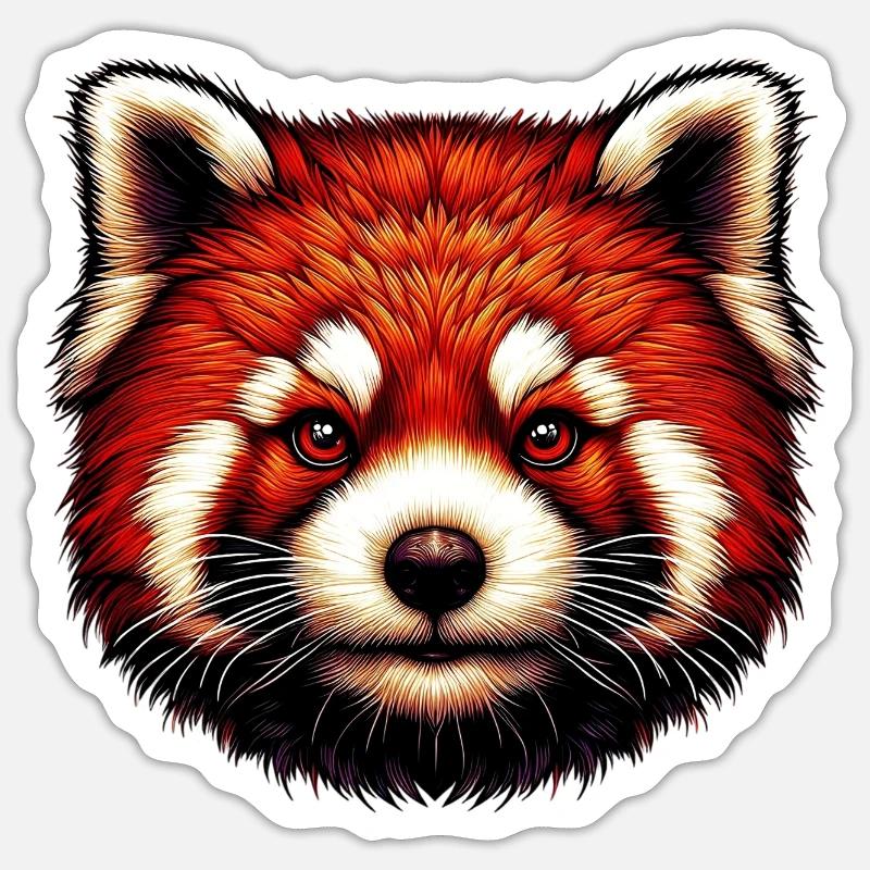 Petit panda - Sticker taille S (10 x 10 cm) - blanc mat