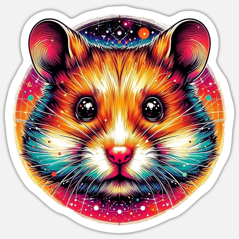 Hamster - Sticker Größe S (10 x 10 cm) - Mattweiß
