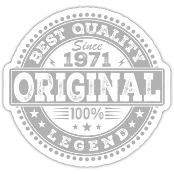 53. Geburtstag Original 1971 Vintage-Geschenk - Sticker Größe S (10 x 10 cm) - Mattweiß - Vorne