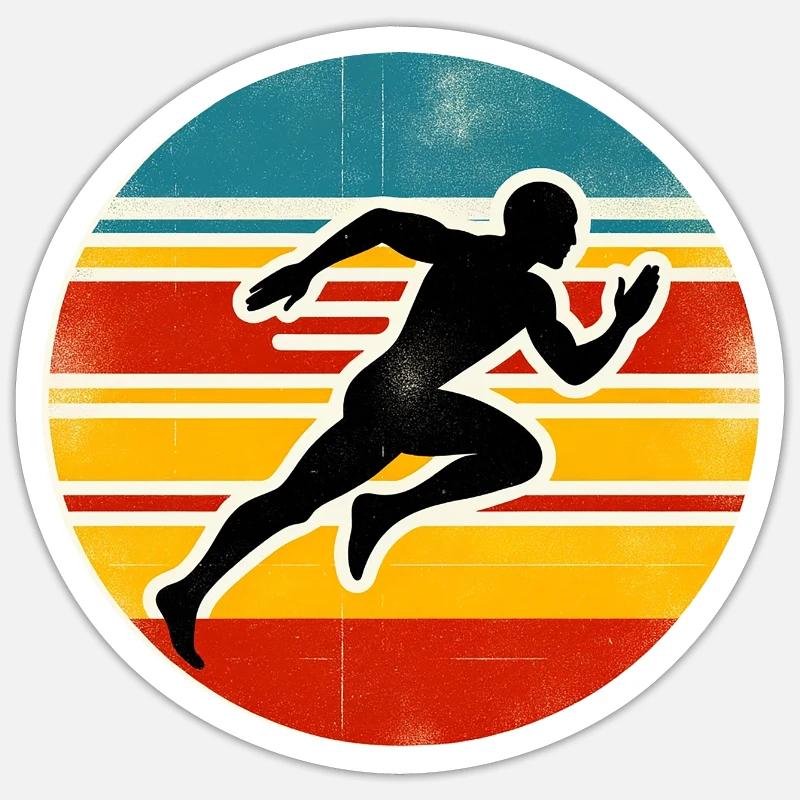 Sprinter - Athlétisme - Sticker taille S (10 x 10 cm) - blanc mat