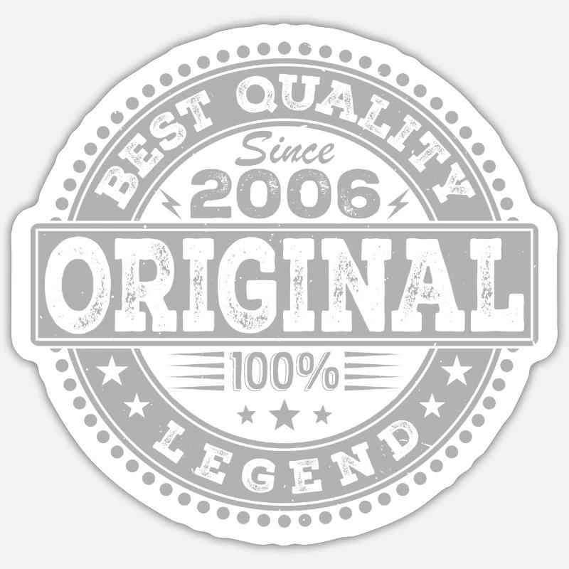18. Geburtstag Original 2006 Vintage-Geschenk - Sticker Größe S (10 x 10 cm) - Mattweiß