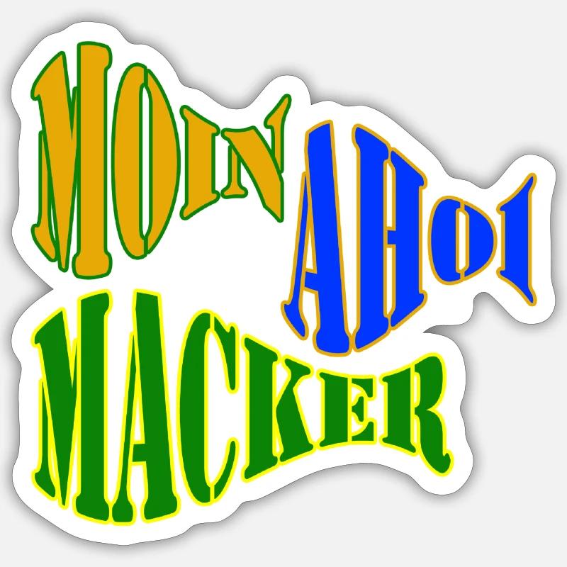 Moin Ahoy Macker Sticker taille S (10 x 10 cm)