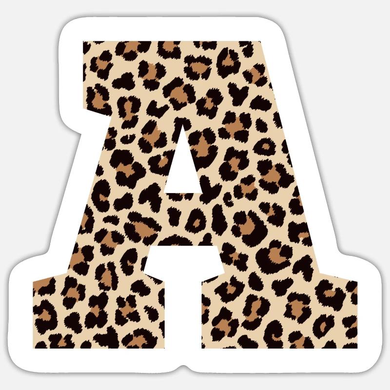 Buchstabe Ein Leopardenmuster - Geschenkidee zum Geburtstag Sticker Größe S (10 x 10 cm)