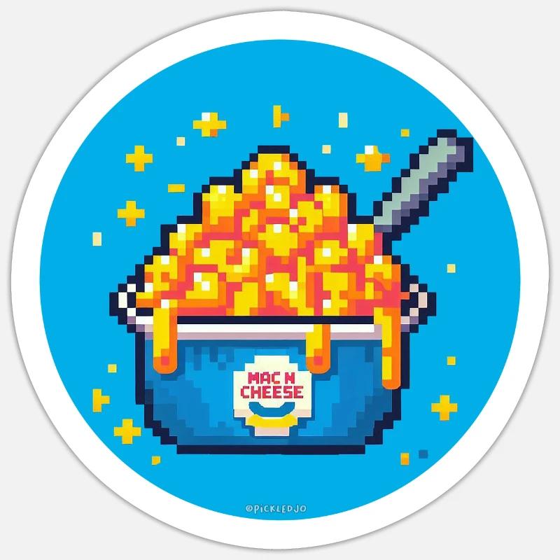 Mac n Cheese Pixelkunst Sticker Größe S (10 x 10 cm)