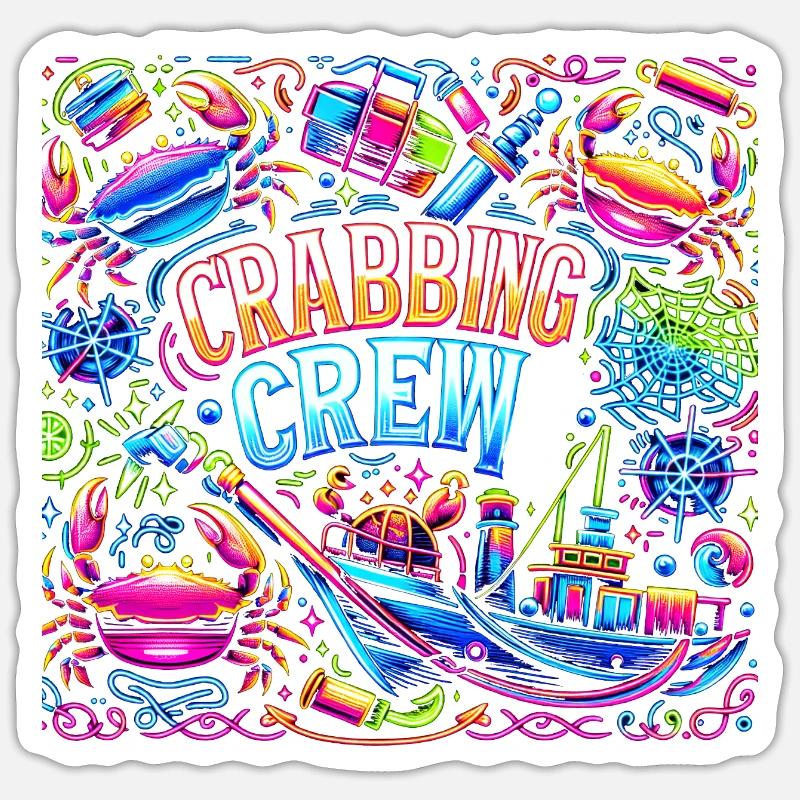 Crabbing Crew 19 - Sticker size S (10 x 10 cm) - white matte