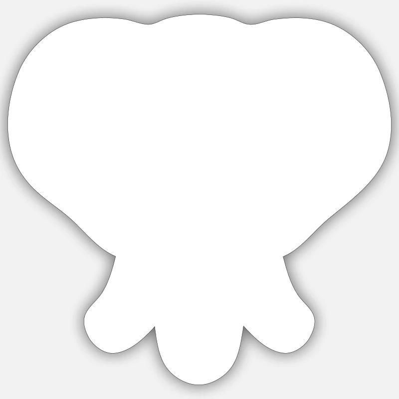 Elephant Head - Sticker size S (10 x 10 cm) - white matte