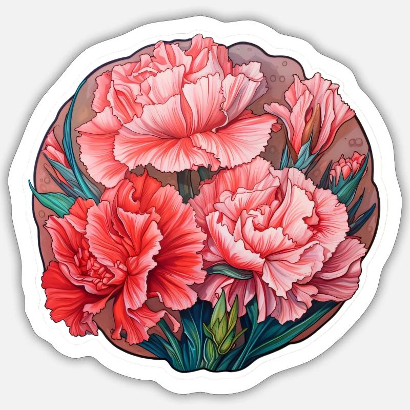 Carnations Carnation Cemetery Flowers - Sticker size S (10 x 10 cm) - white matte