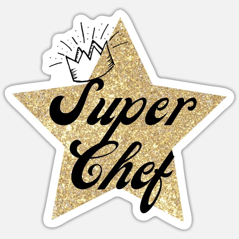 Super Star Chef - Chefkoch Geschenk Sticker Größe S (10 x 10 cm)
