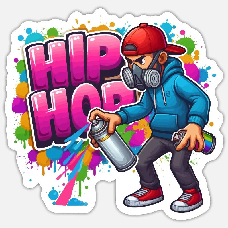 Hip Hop Graffiti - Sticker taille S (10 x 10 cm) - blanc mat