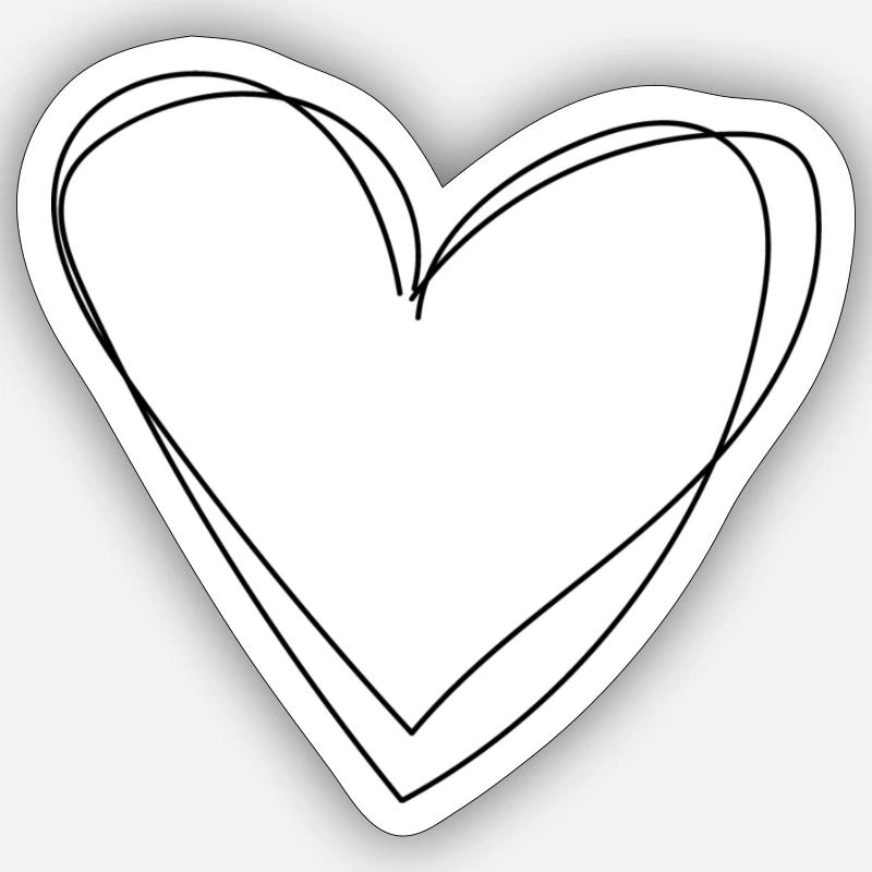Herz - Sticker Größe S (10 x 10 cm) - Mattweiß