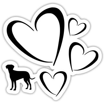 Herz hund Jimmy - Sticker Größe S (10 x 10 cm) - Mattweiß - Vorne