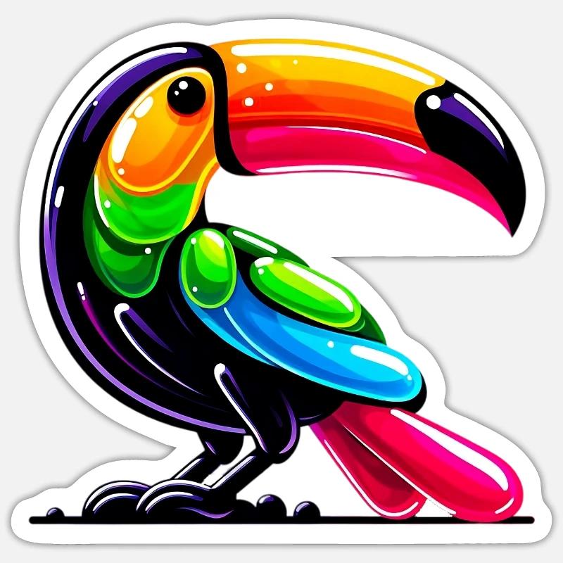 Tukan - Sticker Größe S (10 x 10 cm) - Mattweiß