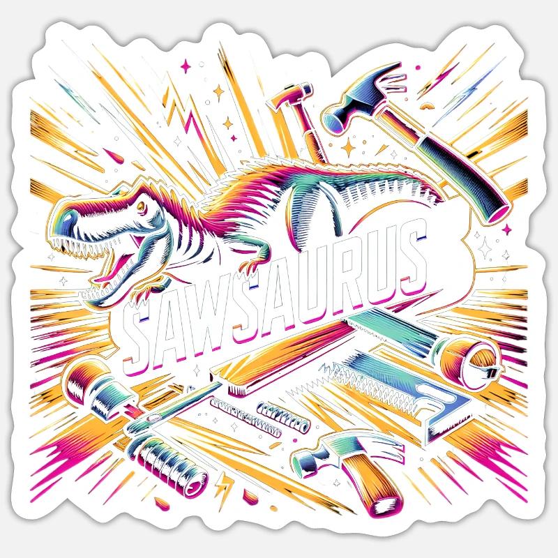 Sawsaurus 7 Sticker Größe S (10 x 10 cm)