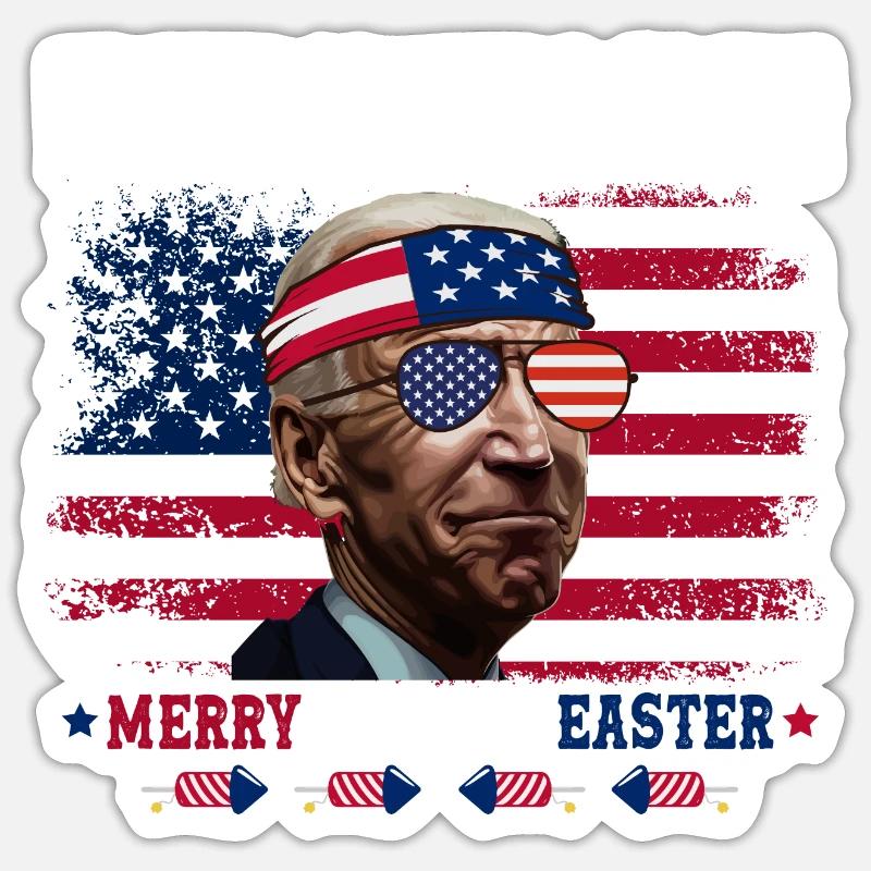 Joe Biden Joyeux 4 de Pâques Sticker taille S (10 x 10 cm)