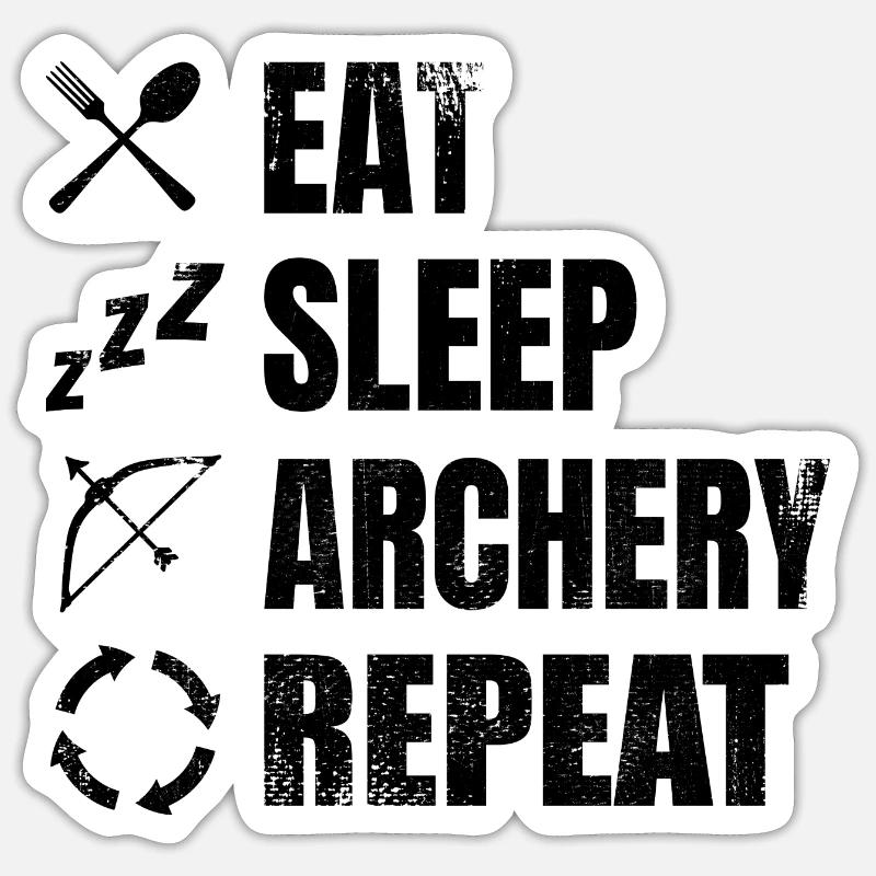 Bogensport Zeitplan - Sticker Größe S (10 x 10 cm) - Mattweiß