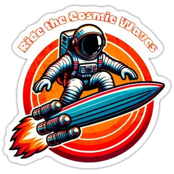 Surfing the Solar Winds Tee - Sticker size S (10 x 10 cm) - white matte - Front