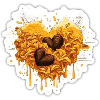 Pasta Heart Love Food Food Pasta Bolognese - Sticker size S (10 x 10 cm) - white matte - Front