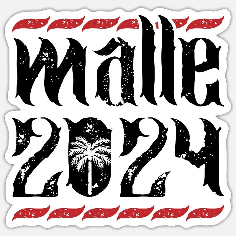 Malle 2024 - Sticker taille S (10 x 10 cm) - blanc mat