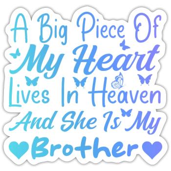 I miss My Brother In Heaven Tees For Boys Girl - Sticker taille S (10 x 10 cm) - blanc mat - Devant