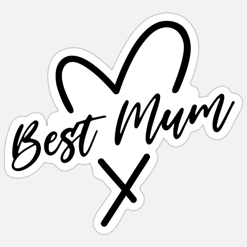 Meilleure maman - Sticker taille S (10 x 10 cm) - blanc mat