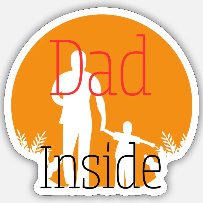 Dad inside - Sticker size S (10 x 10 cm) - white matte