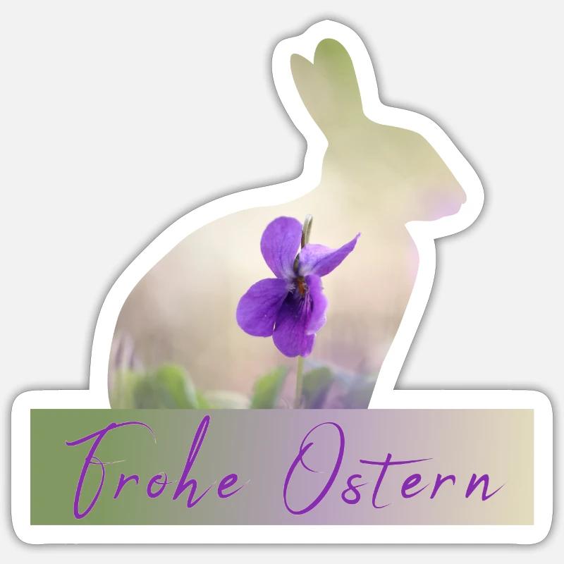 Joyeux lapin de Pâques Sticker taille S (10 x 10 cm)