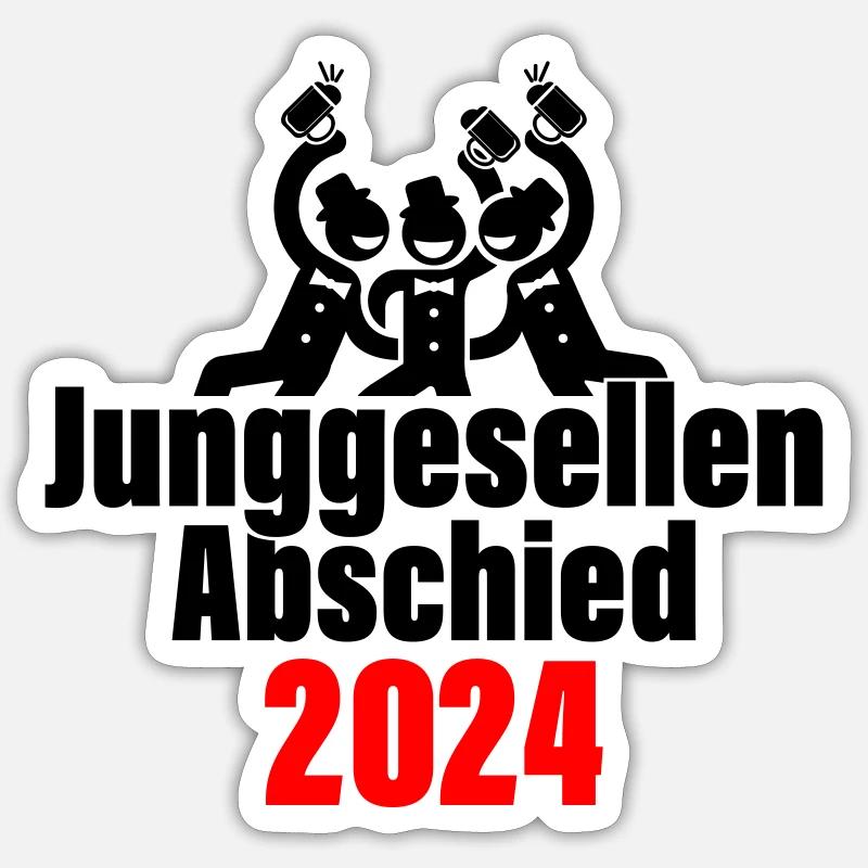 Junggesellenabschied 2024 - Sticker Größe S (10 x 10 cm) - Mattweiß