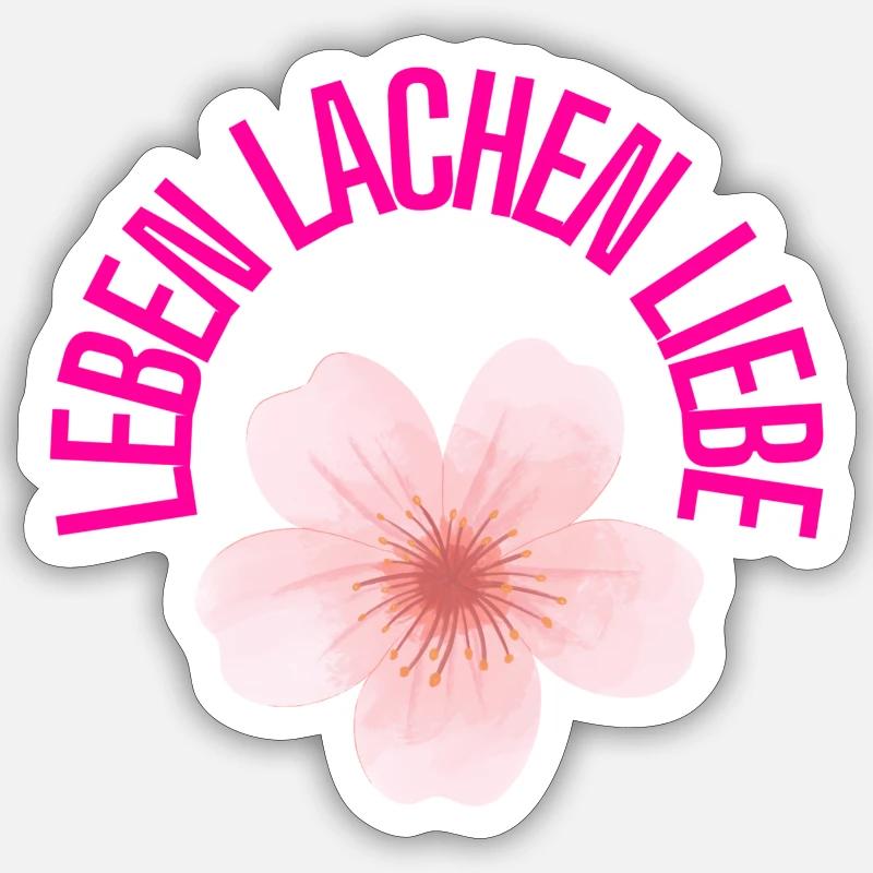 Leben Lachen Liebe - Sticker Größe S (10 x 10 cm) - Mattweiß