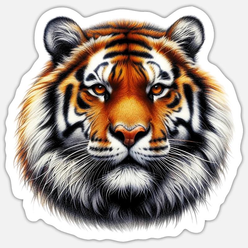 Tiger - Sticker size S (10 x 10 cm) - white matte